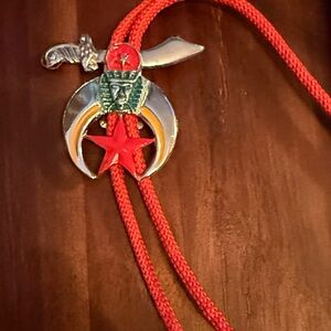 Red and Silver Shriner Bolo Tie
